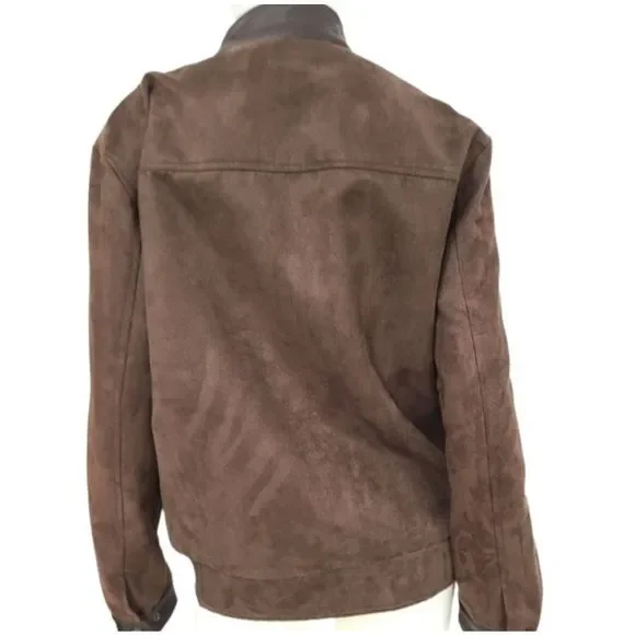 SF Faux Brown Leather Riding Jacket size Medium - Picture 5 of 8